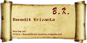 Benedik Krizanta névjegykártya